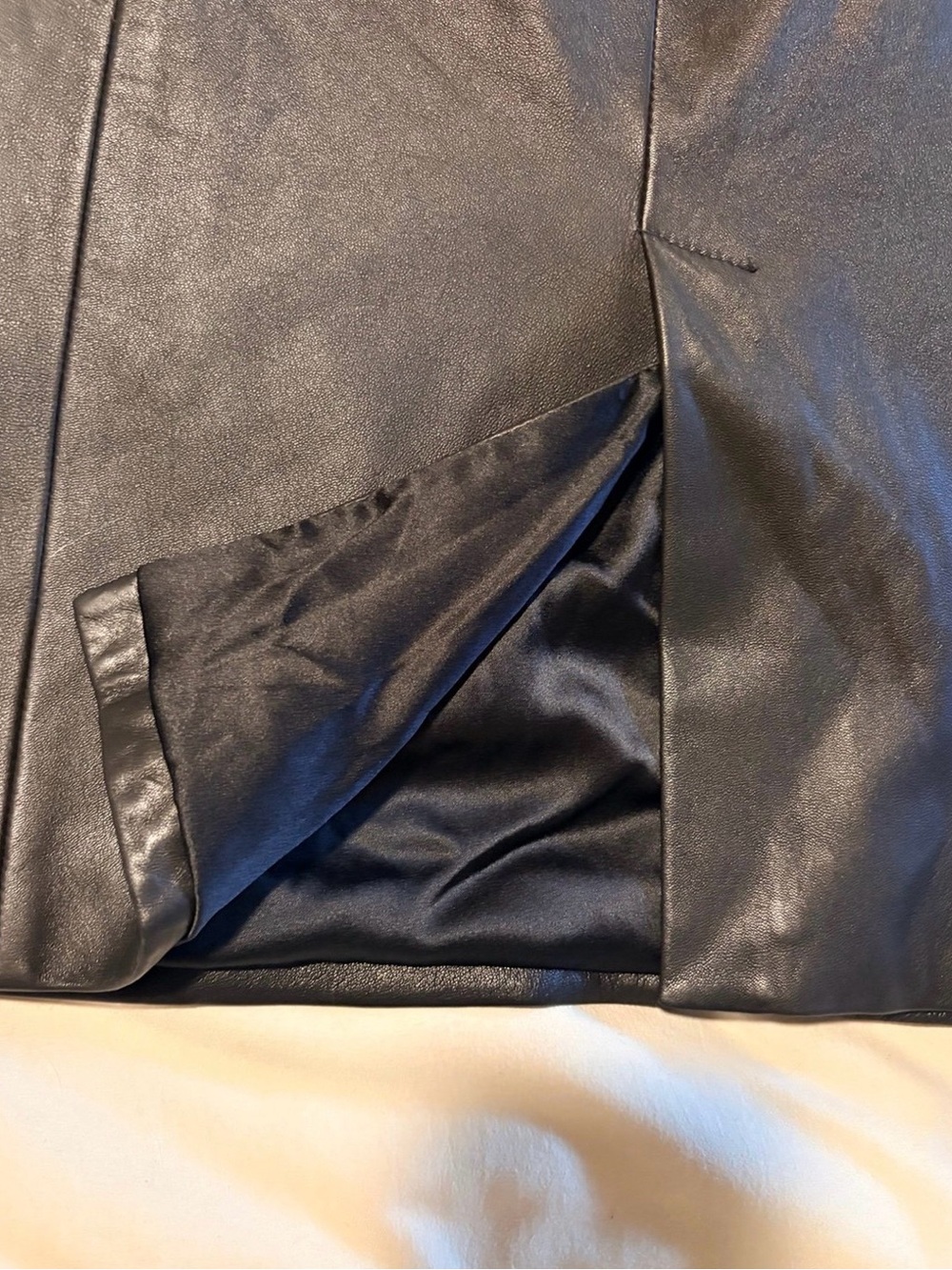 Ralph Lauren Purple Label Black Lambskin Leather Pencil Skirt | Size 2 | - Picture 3 of 8